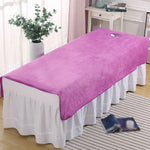serviette massage bambou rose marron blanc uni velours moderne 80x200cm 120x200cm