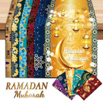 nappes chemins table motifs islamiques ramadan decoratives festives or bleu marine violet emeraude rouge