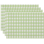 serviettes table carreaux fruits fleurs moderne rose clair gris clair bleu clair jaune clair