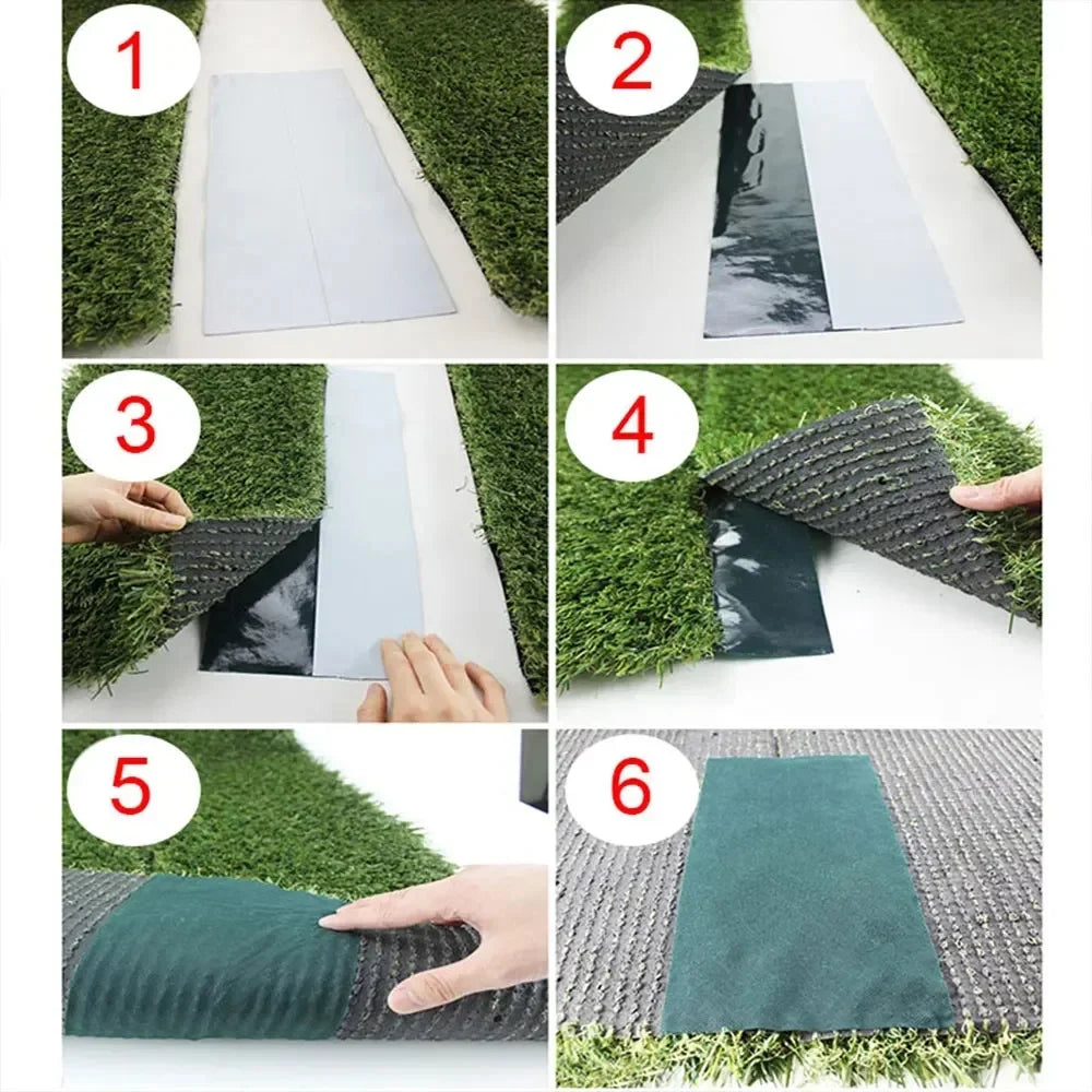 ruban gazon vert foncé adhésif pratique résistant texture tissée réparation gazon artificiel 10cm 10m