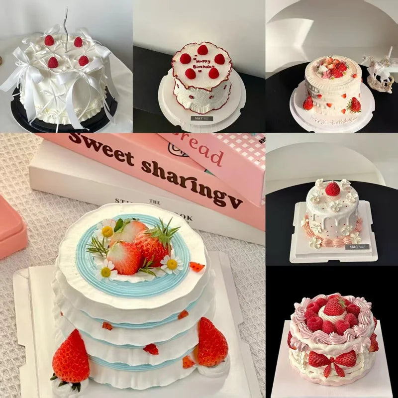 faux gâteau décoratif fraises fleurs anniversaire mariage fête décoration vitrine