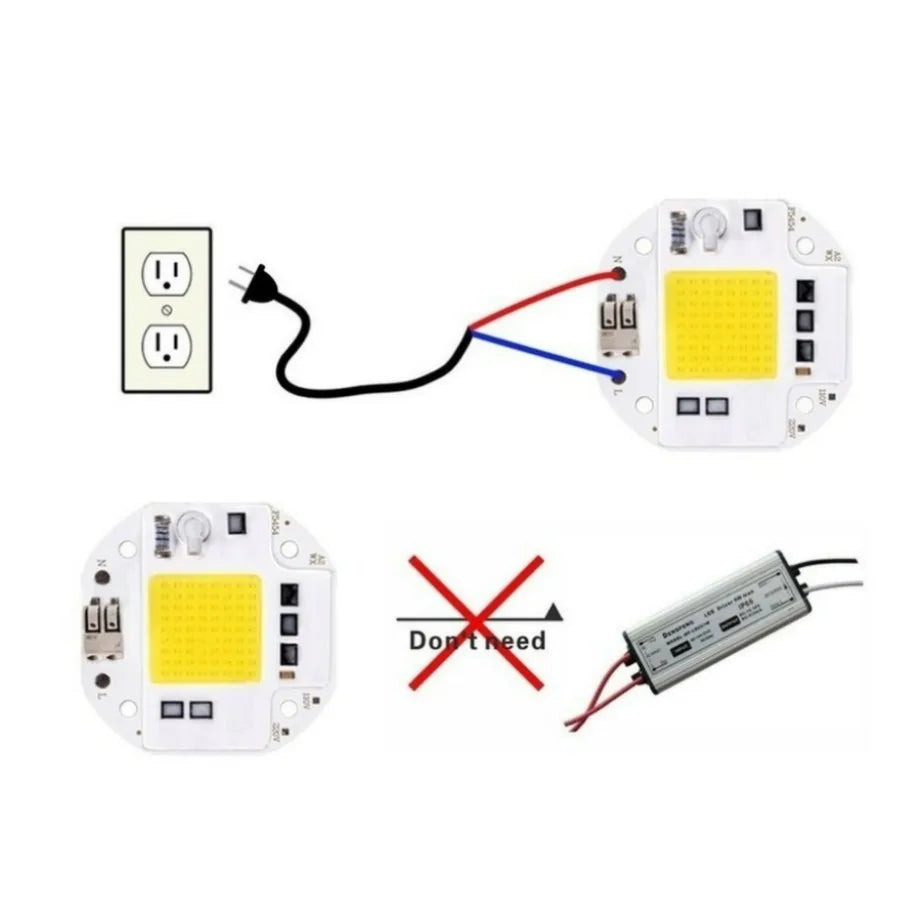 chip led cob 20w 30w 50w blanc jaune full spectrum grow light phyto lampe