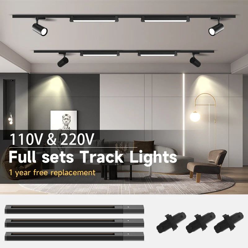 Plafonnier LED sur rail pour chambre à coucher en éclairage blanc chaud