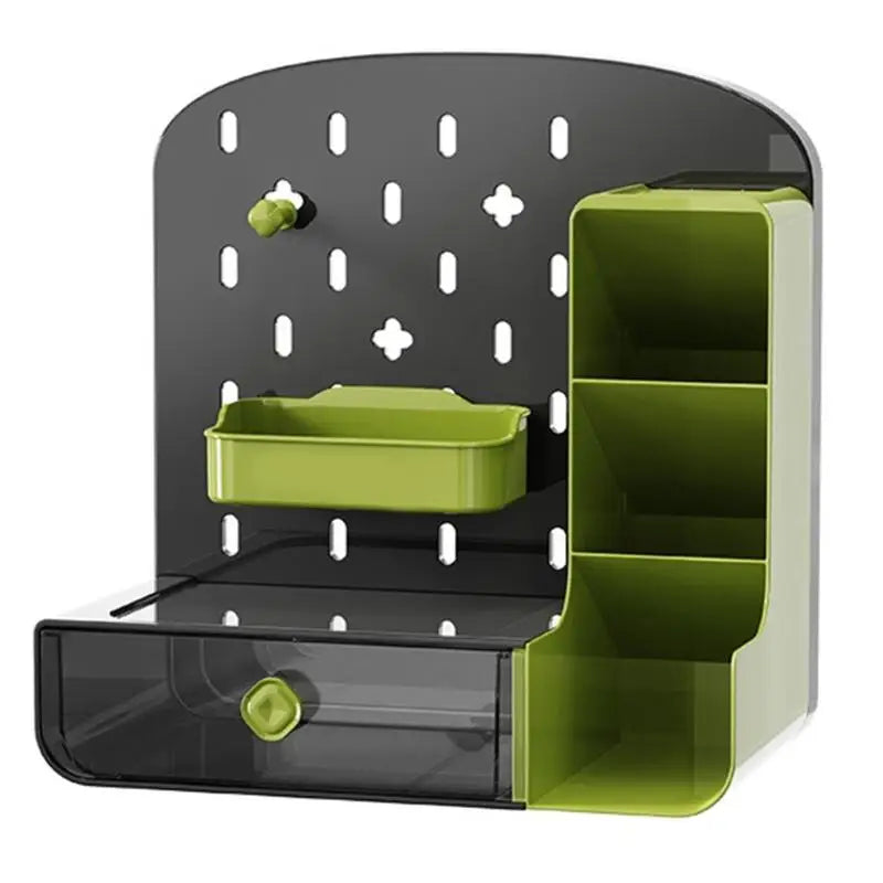 organisateur moderne boîte rangement perforée tiroir transparent accessoires scolaires cosmétiques verte rouge blanche