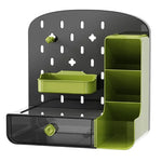 organisateur moderne boîte rangement perforée tiroir transparent accessoires scolaires cosmétiques verte rouge blanche