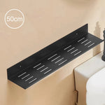 étagère murale noire adhésive aluminium moderne salle bain 20cm 30cm 40cm 50cm cosmétiques brosses