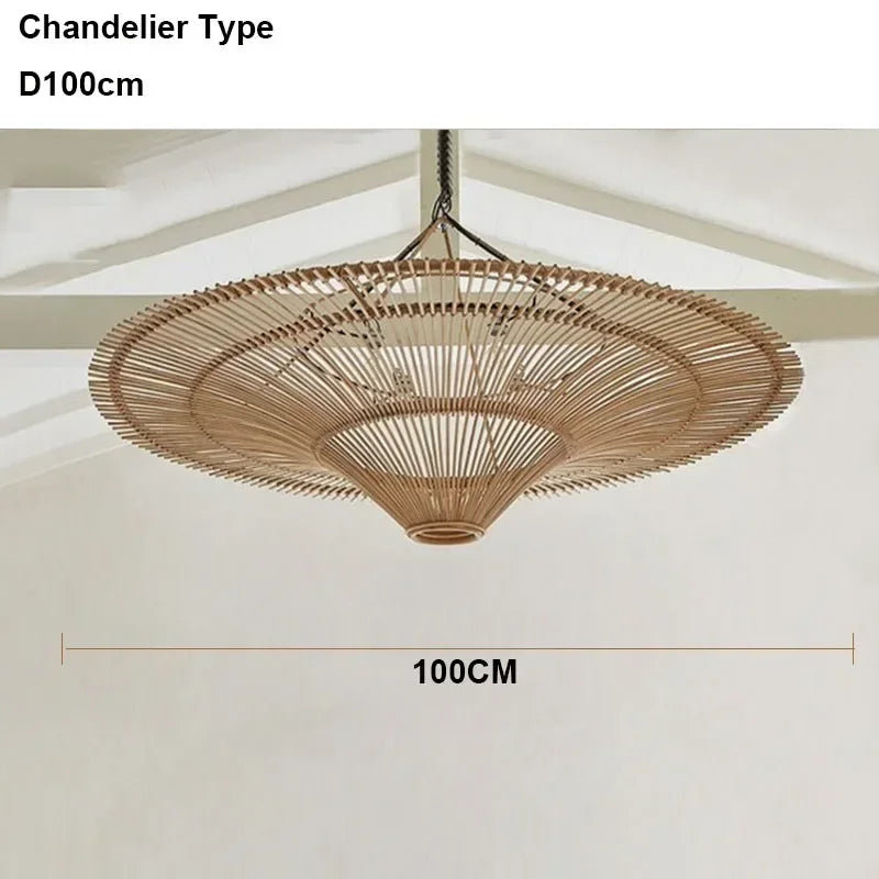 suspension rotin tressée moderne naturelle salon restaurant chambre principal