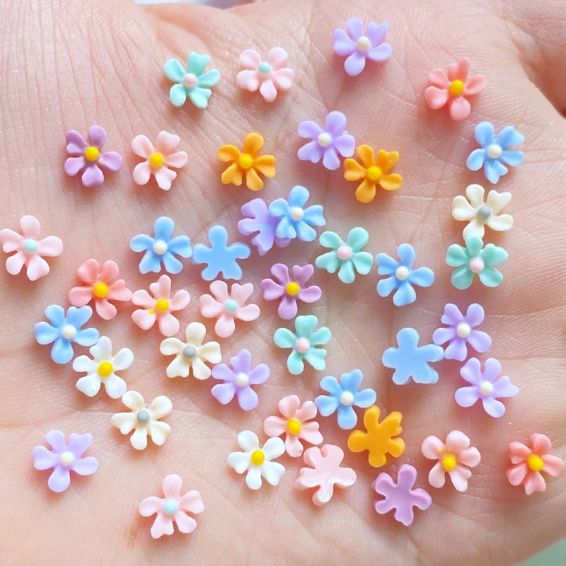 ornements résine fleurs colorées décoration bijoux accessoires coiffure enfantine simple 6mm