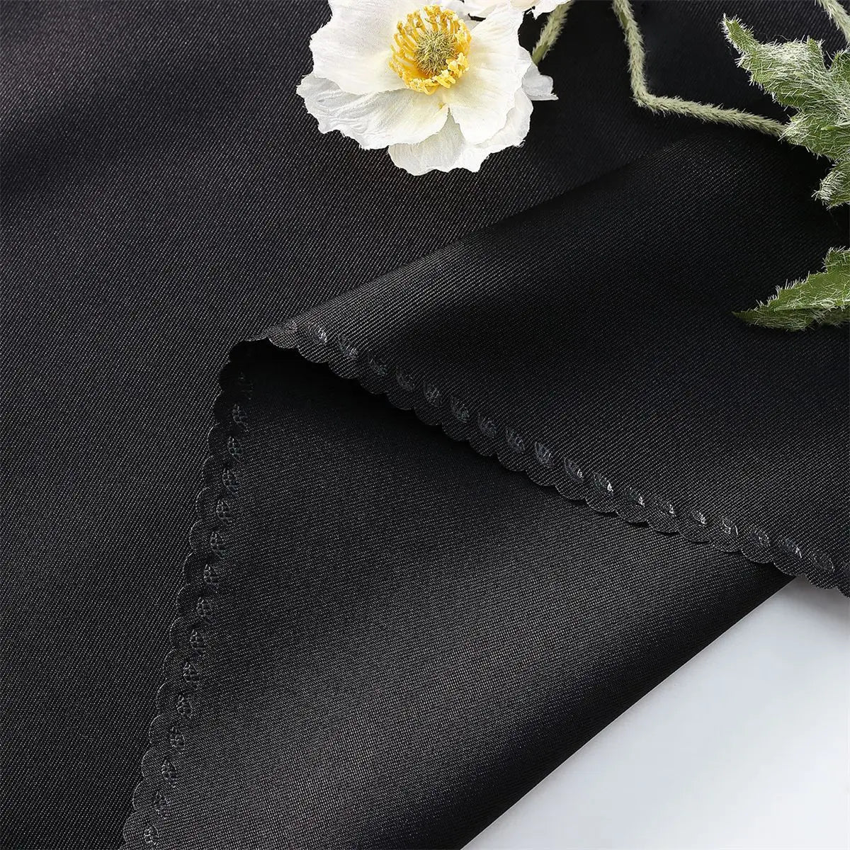 serviettes table rouge bordeaux scalloped bordure coton polyester qualité supérieure classique lavables maison restaurant