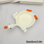 coasters crochetés motifs animaux créatifs opaques vert bleu jaune blanc dinosaure oiseau écologiques
