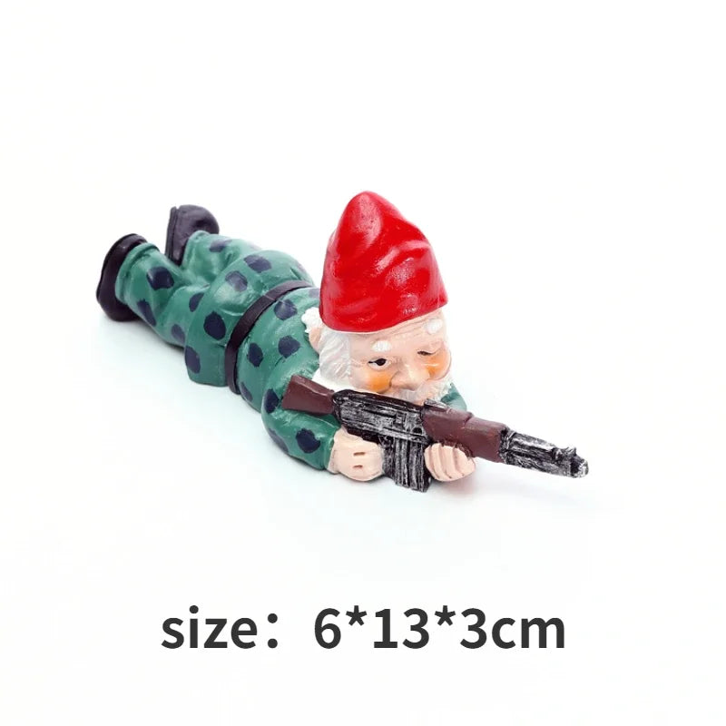 statuette lutin humoristique résine verte bleue rouge ornement extérieur jardin maison cadeaux