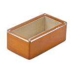boîtes bijoux marron clair texture bois modernes yeillets colliers bagues montre