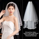 voile mariée blanc translucide classique comb métallique accessoire mariage photo femme