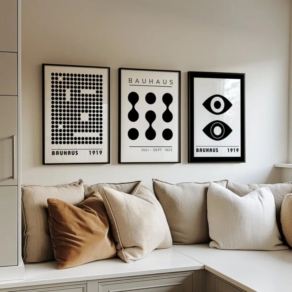 affiches noir blanc graphiques abstraites modernes minimalistes géométriques encre imperméable toile sans cadre