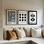 affiches noir blanc graphiques abstraites modernes minimalistes géométriques encre imperméable toile sans cadre