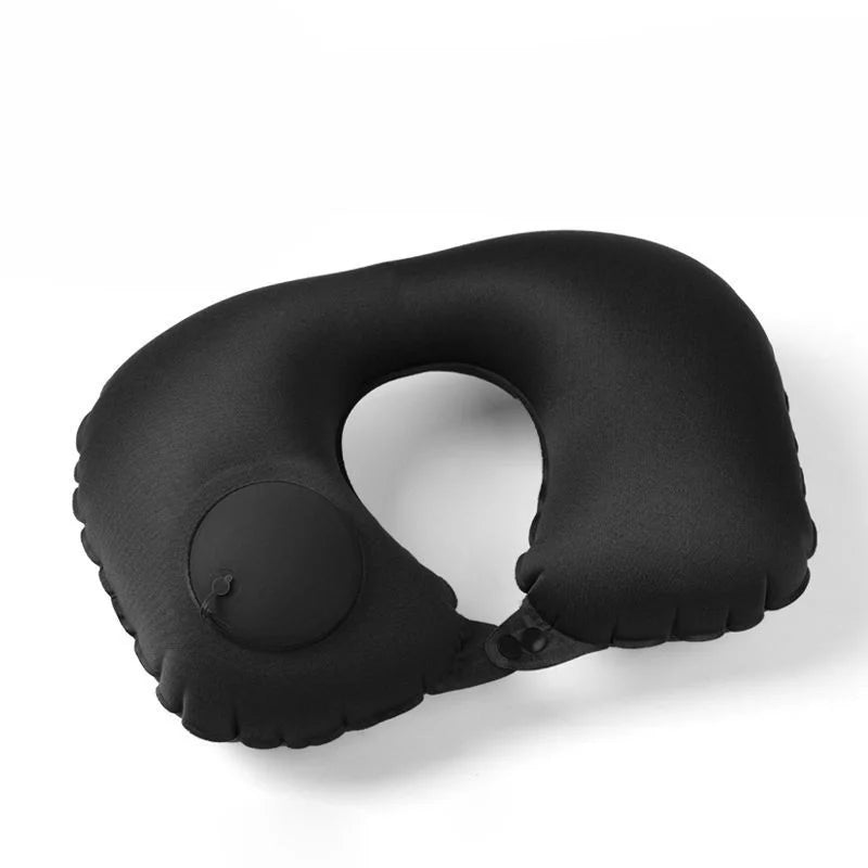 oreiller voyage forme coton gris doux ergonomique fixations voyage massage sieste portable extérieur