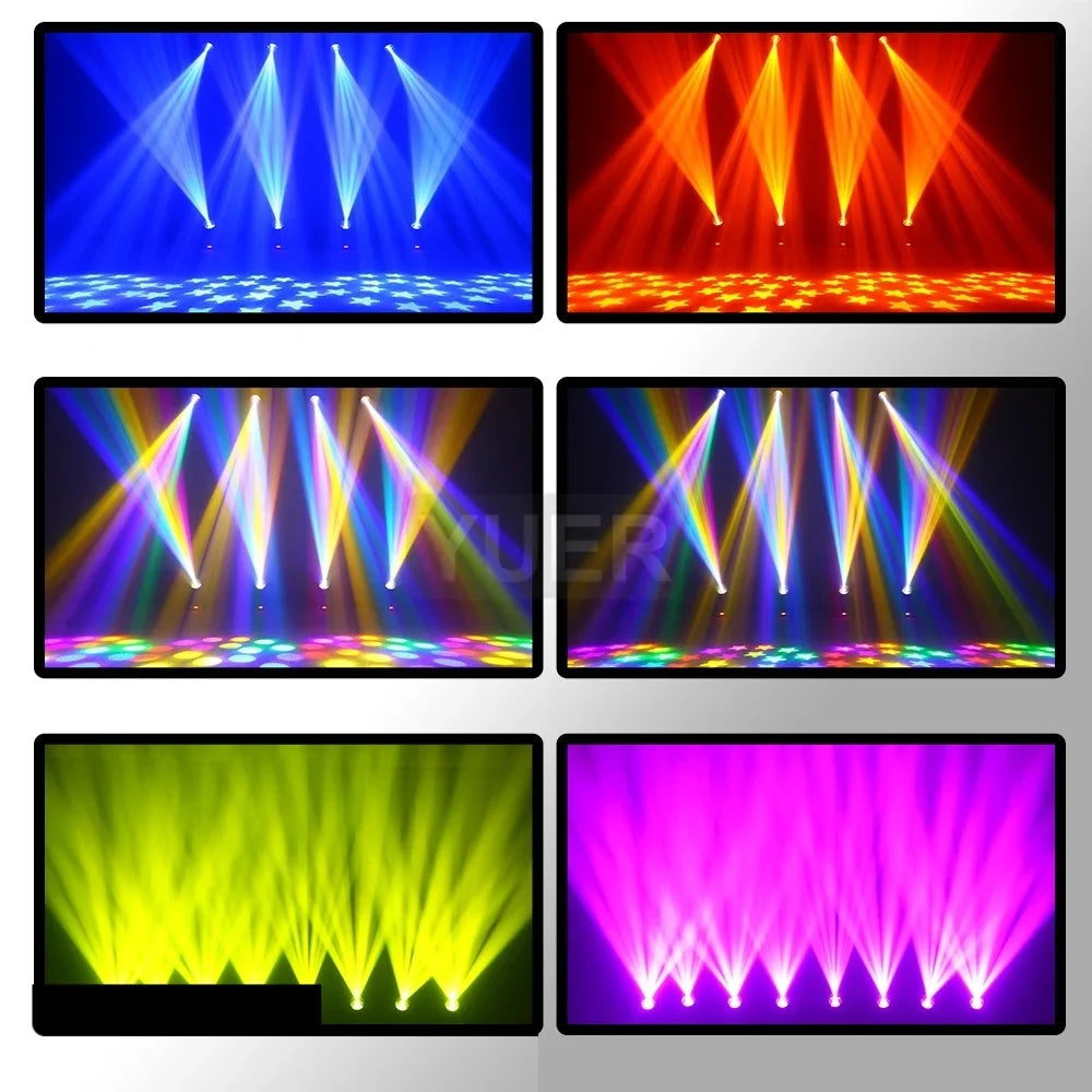 projecteur led noir effet arc ciel dmx professionnel spot scène 200w prisme rotatif lcd