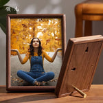 cadre photo bois marron rustique minimaliste chaleureux murs decoration paysages portraits animaux