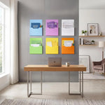 porte documents magnétiques orange bleu clair vert jaune modernes pratique sans perçage