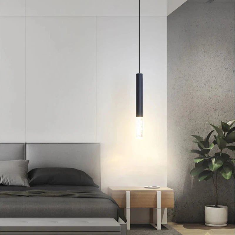 lampe suspendue moderne led noir blanc doré salon chambre étude minimaliste