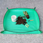 tapis jardinage pliable réutilisable doublure panier pe vert turquoise noir blanc utilitaire texture points