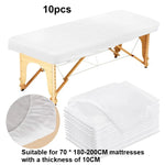 draps housses jetables blancs texture moderne table massage coussin cou