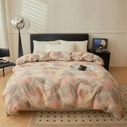 Housse de couette 240x220 cm en coton brossé épais - Confort et élégance pour votre chambre