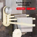 porte serviettes ventouse beige barres horizontales texture duveteuse moderne minimaliste suction cup
