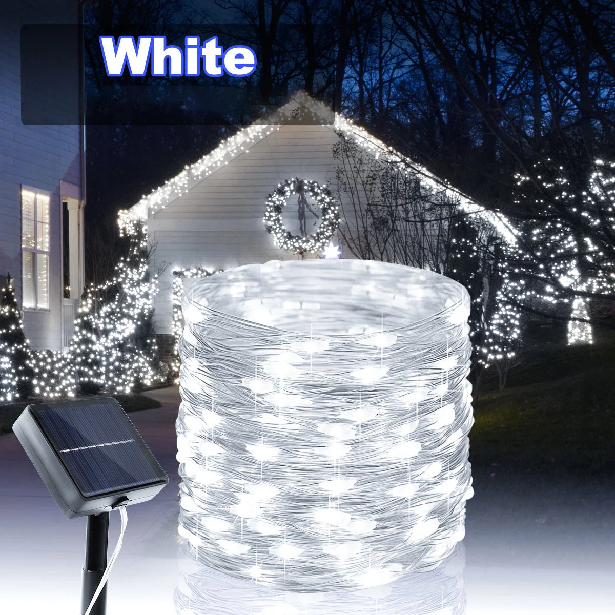 guirlande lumineuse solaire dorée jaune moderne modes éclairage imperméable ip65 led autoinstallationextérieur camping mariage