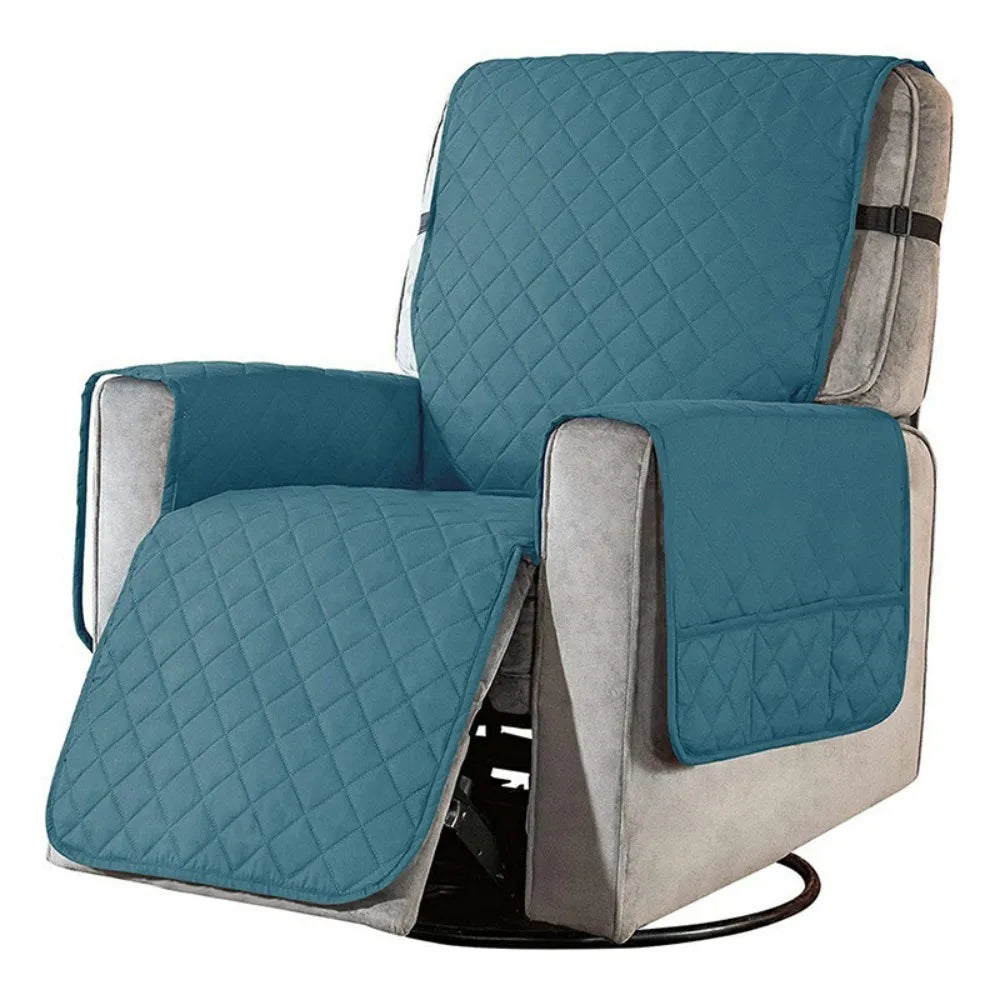housse fauteuil moderne quilted vert gris beige antidérapante poche sécurité 100 polyestèreversible accueil