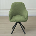 couverture chaise moderne vert olive rayures horizontales élasthanne polyester salle manger fauteuil