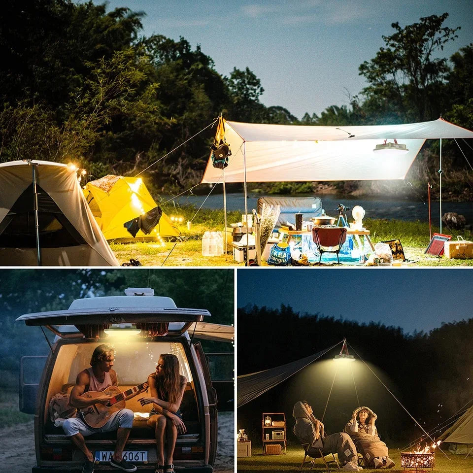 lampe travail solaire rechargeable 20000mAh orange moderne panneau solaire led campingurgence