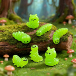 jouets résine vers souriants animaux miniature vert bricolage décoration jardin féerique pastorale