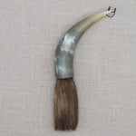 brosse peinture traditionnelle cordelette poils naturels marbrés noir blanc gris