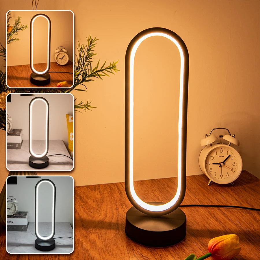 lampe table moderne couleurs dimmable noir blanc fluide contemporain minimaliste chambre coucher