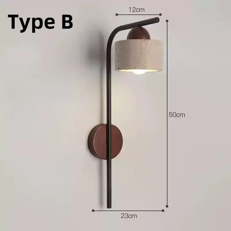 lampe murale moderne ampoule led noir marron beige blanc texture granulaire minimaliste fixée mur