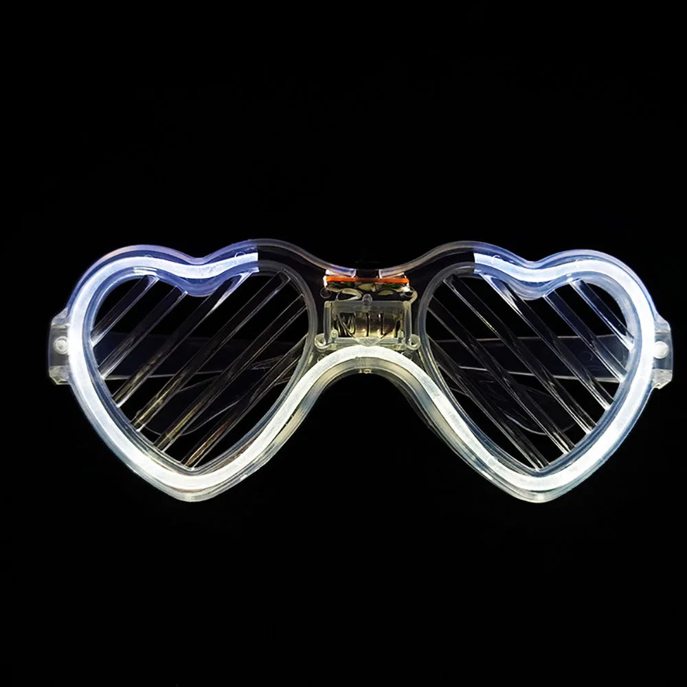 lunettes soleil lumineuses forme coeur rouge rose bleu fête anniversaire mariage