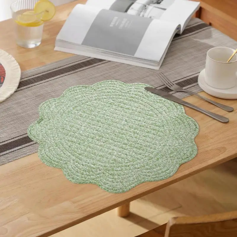 tapis table moderne coton polyester blanc rose bleu vert rouge bleu marine texture relief