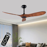 ventilateur moderne 52 60 pouces marron noir vitesses télécommande silencieux