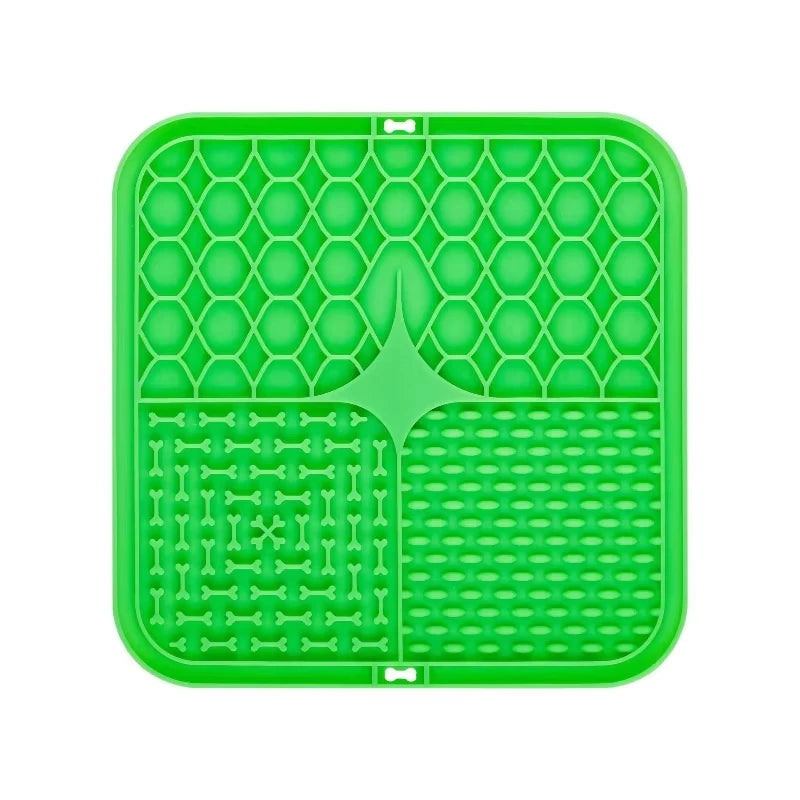 tapis nourriture animaux violet bleu vert orange gouttes d'eau succion tiges pratiques moderne