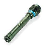 lampe torche vert bleu rayures verticales texture métallique moderne rechargeable piles aaa