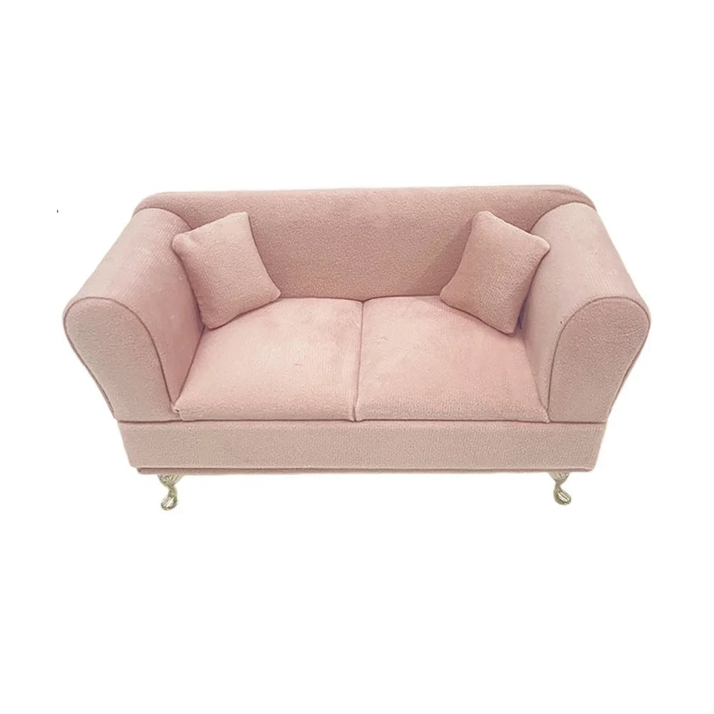 présentoir bijoux velours rose canapé armoire ensemble miniatures classiques pieds métalliques