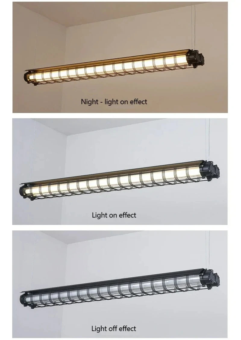 lampe suspendue moderne or noir rayures horizontales chaînes salon chambre