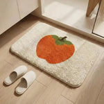 tapis moderne pomme rouge orange vert doux moelleux antidérapant polyester intérieur chambre salle bain