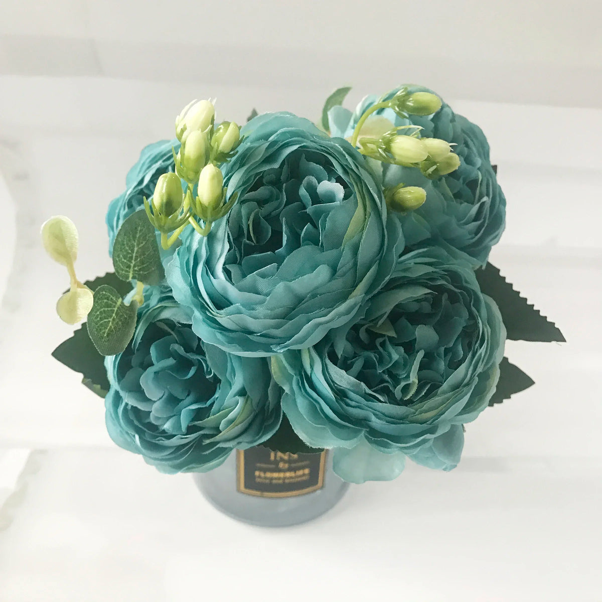 bouquet fleurs artificielles pivoine rose blanches decoration maison mariage anniversaireintérieur