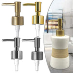distributeur savon liquide or argent moderne matériau plastique fixations invisibles tuyau grille