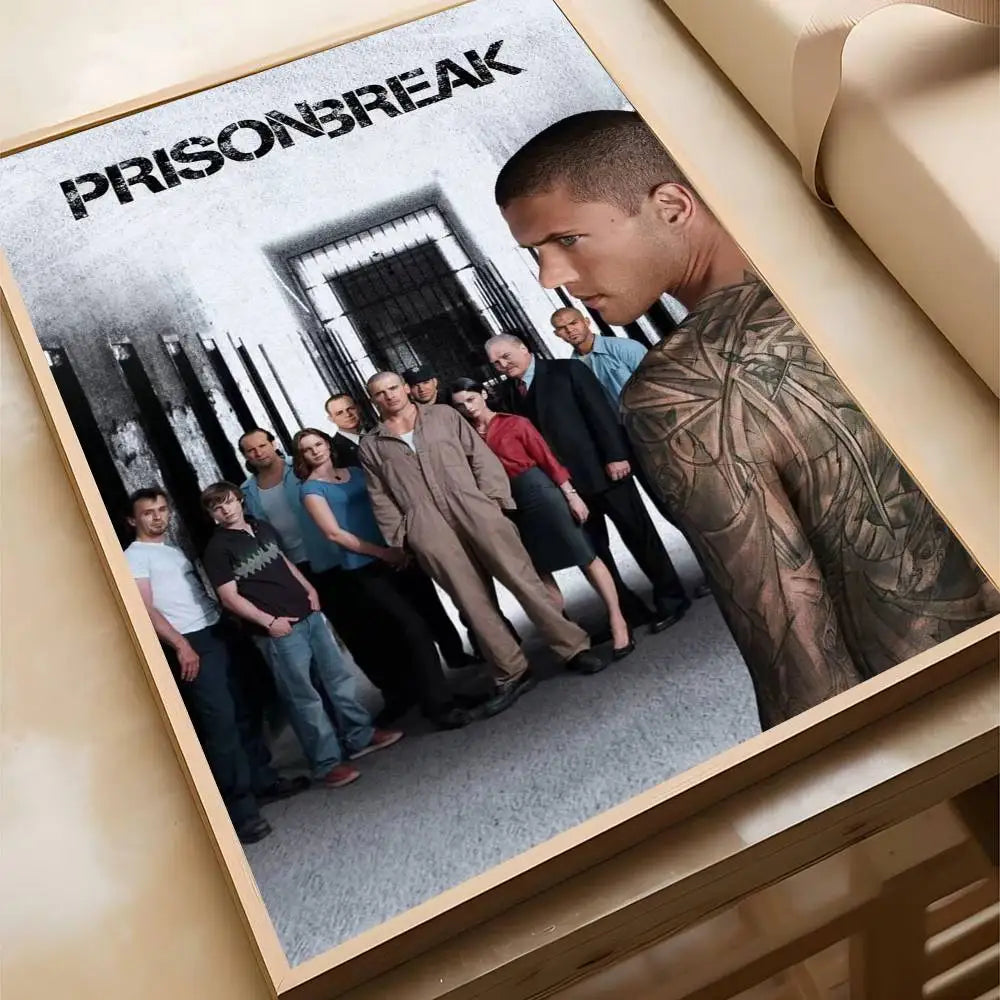 affiche prison break saison graphique décoration murale moderne salon bar vin