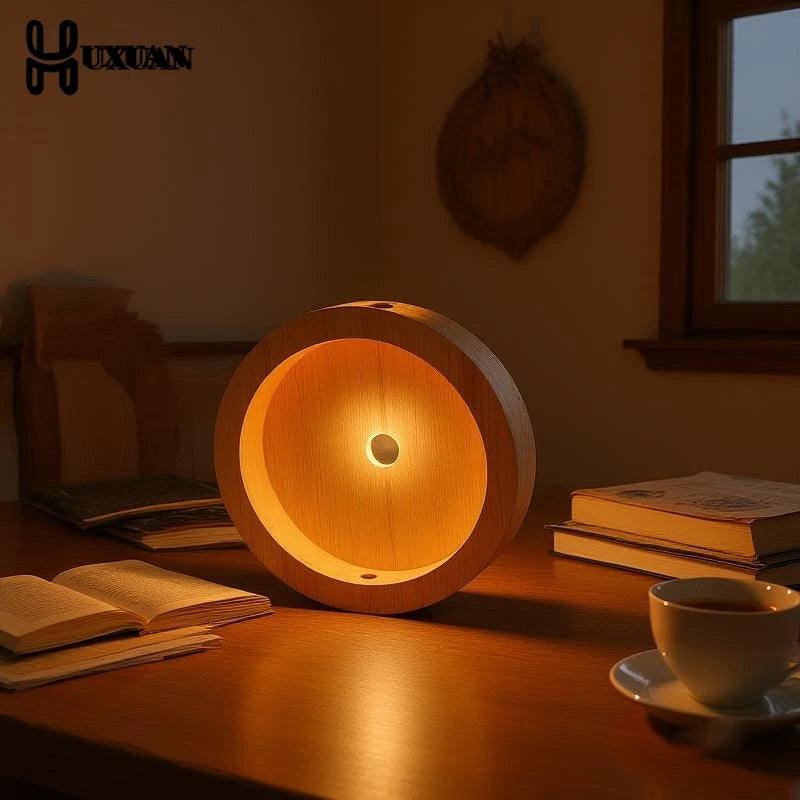 lampe table bois naturel texture moderne vis clips fixations
