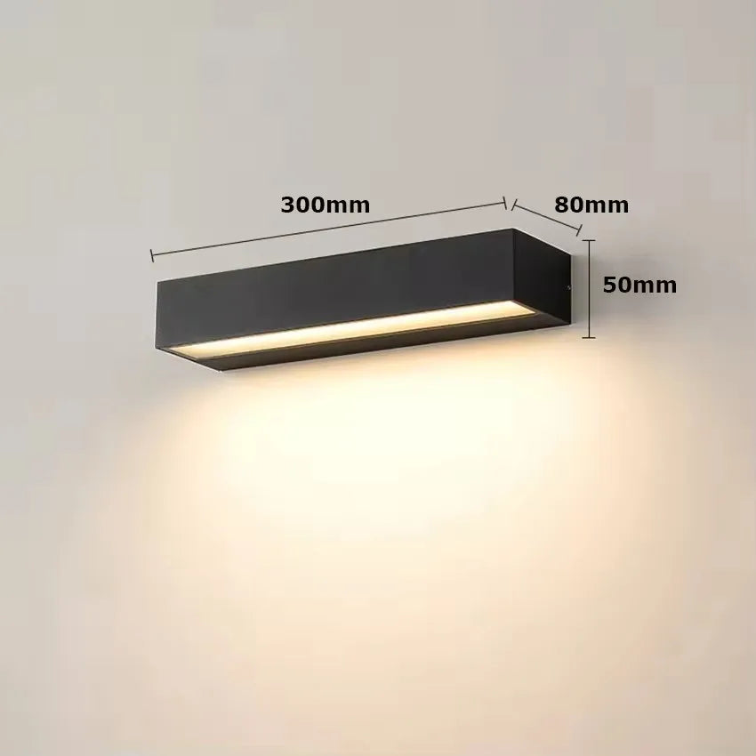 lampes murales led rectangulaires modernes blanc noir ip65 18w 30w étanches contemporaines minimalistes