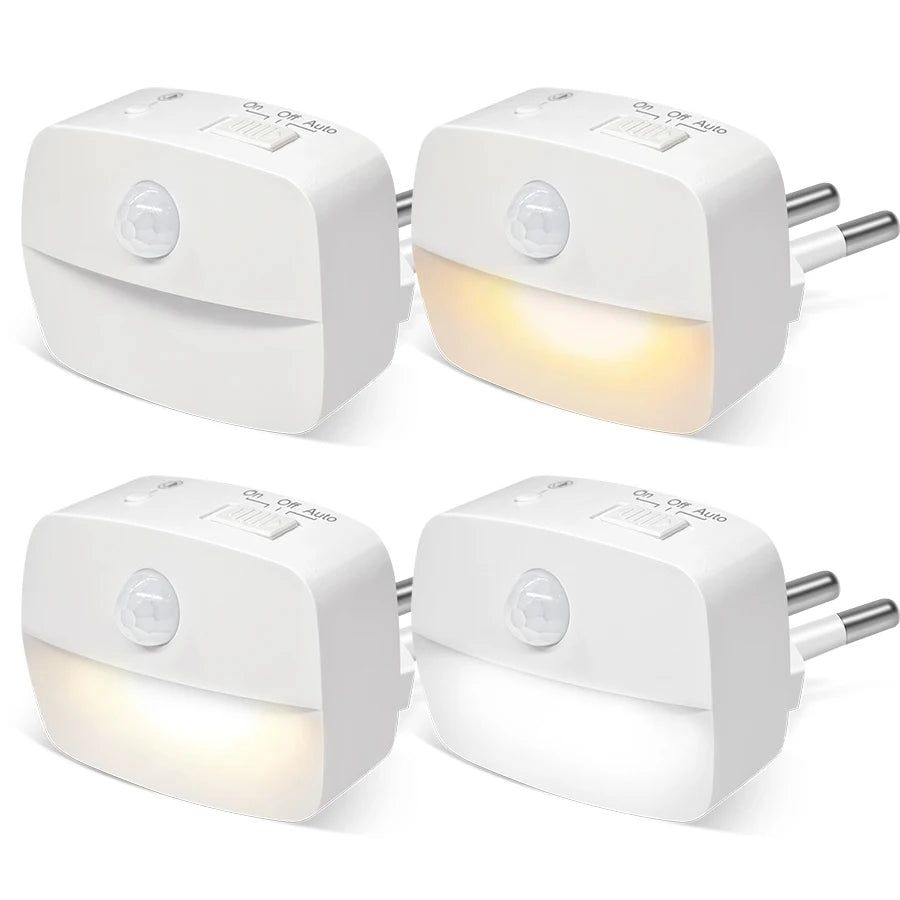 mini lampe nuit motion sensor led adhésive chambre moderne blanc auto on off